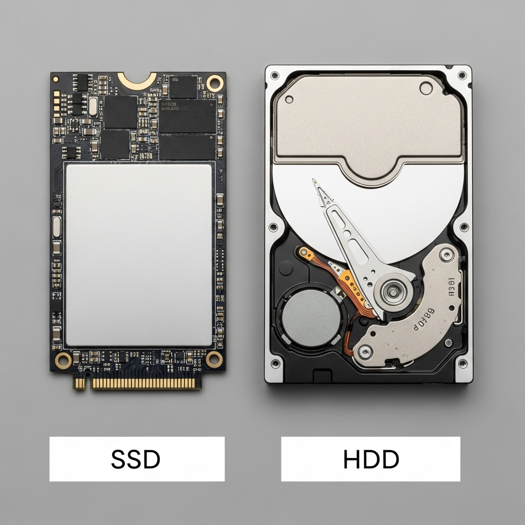 Ổ cứng SSD và HDD để so sánh