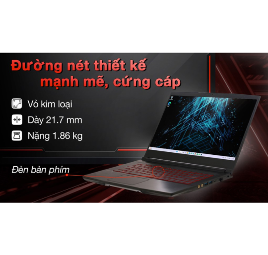 MSI GF63 Thin 11SC I7-11800H/8G/512G/GTX 1650/15.6 FHD 144Hz